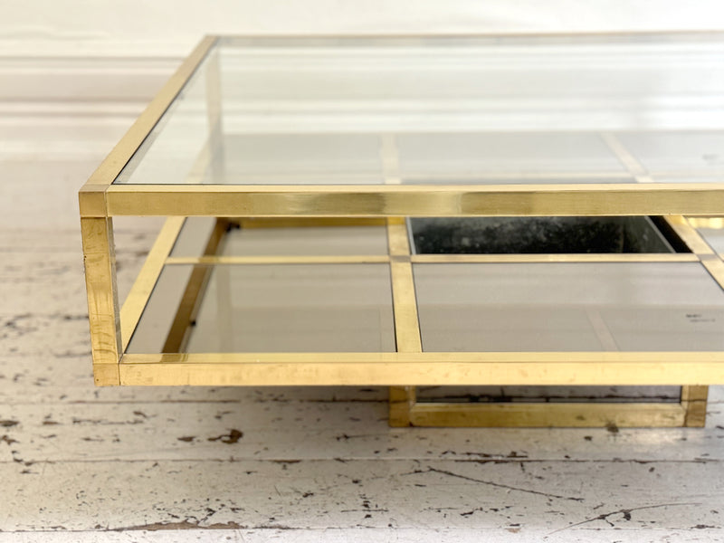 A 1970's Italian Brass & Glass Coffee Table