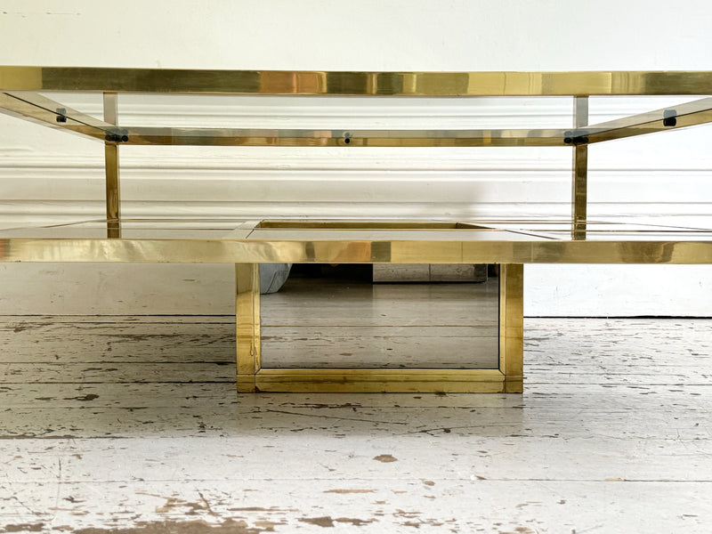 A 1970's Italian Brass & Glass Coffee Table