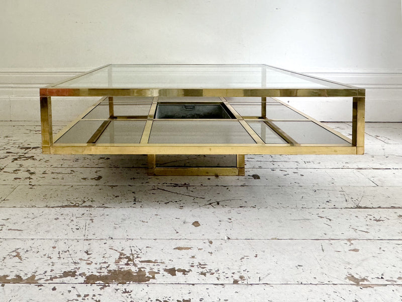 A 1970's Italian Brass & Glass Coffee Table