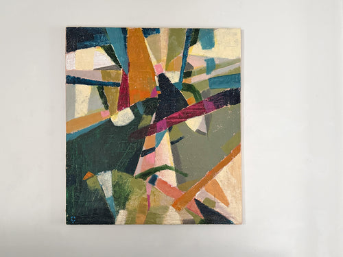 A 1970's Italian Oil on Canvas Abstract Artwork