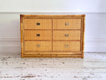 A 1970's Vivai Del Sud Italian Rattan & Bamboo Three Drawer Sideboard