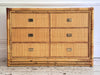 A 1970's Vivai Del Sud Italian Rattan & Bamboo Three Drawer Sideboard
