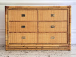 A 1970's Vivai Del Sud Italian Rattan & Bamboo Three Drawer Sideboard