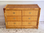 A 1970's Vivai Del Sud Italian Rattan & Bamboo Three Drawer Sideboard