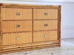 A 1970's Vivai Del Sud Italian Rattan & Bamboo Three Drawer Sideboard