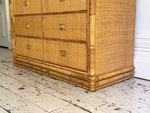 A 1970's Vivai Del Sud Italian Rattan & Bamboo Three Drawer Sideboard
