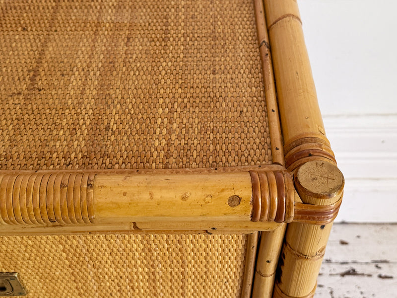 A 1970's Vivai Del Sud Italian Rattan & Bamboo Three Drawer Sideboard