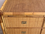 A 1970's Vivai Del Sud Italian Rattan & Bamboo Three Drawer Sideboard