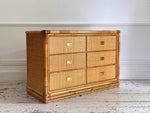 A 1970's Vivai Del Sud Italian Rattan & Bamboo Three Drawer Sideboard