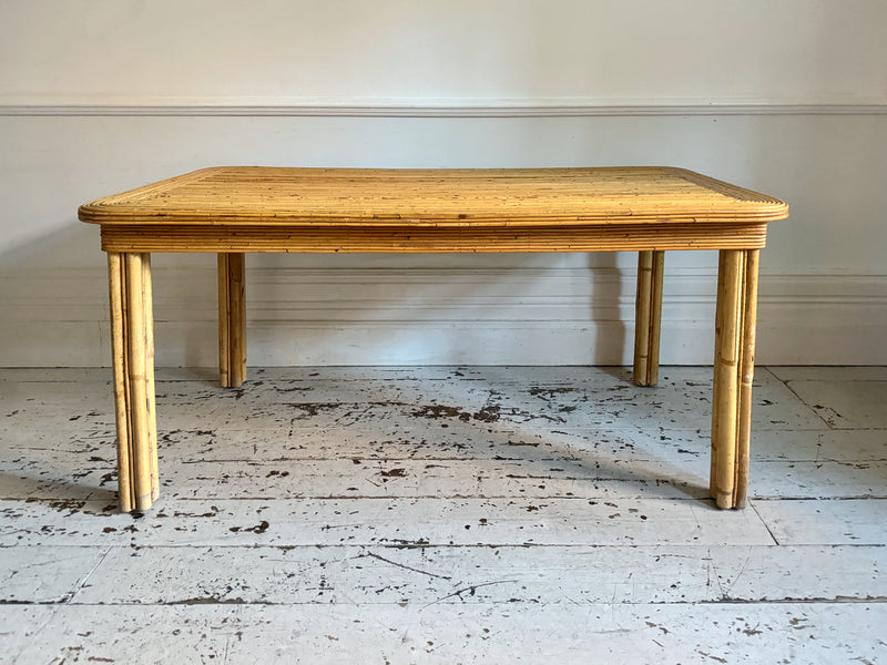 A 1970's French Rattan Dining Table