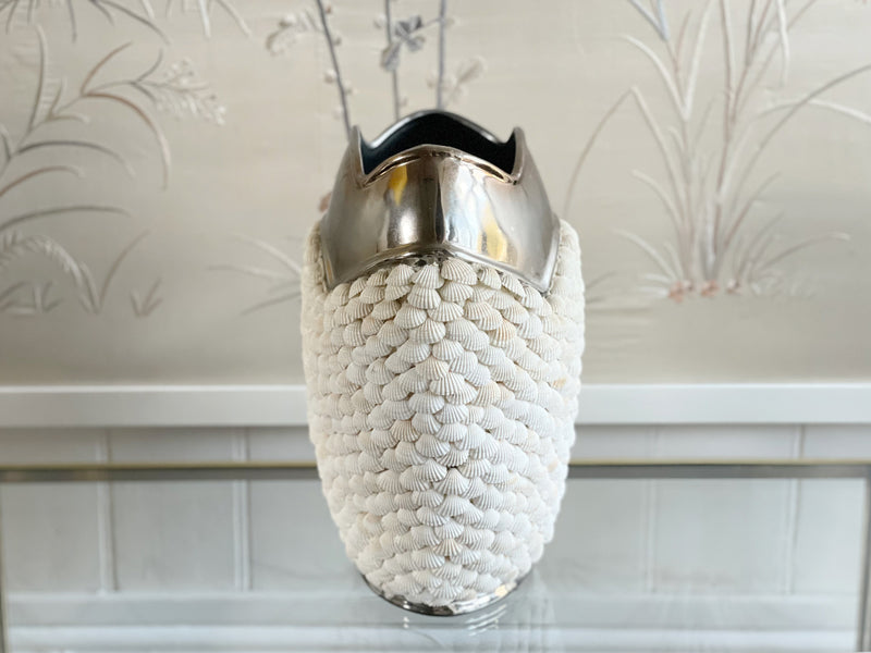 A 1970's Italian Shell Covered Ceramic Vase