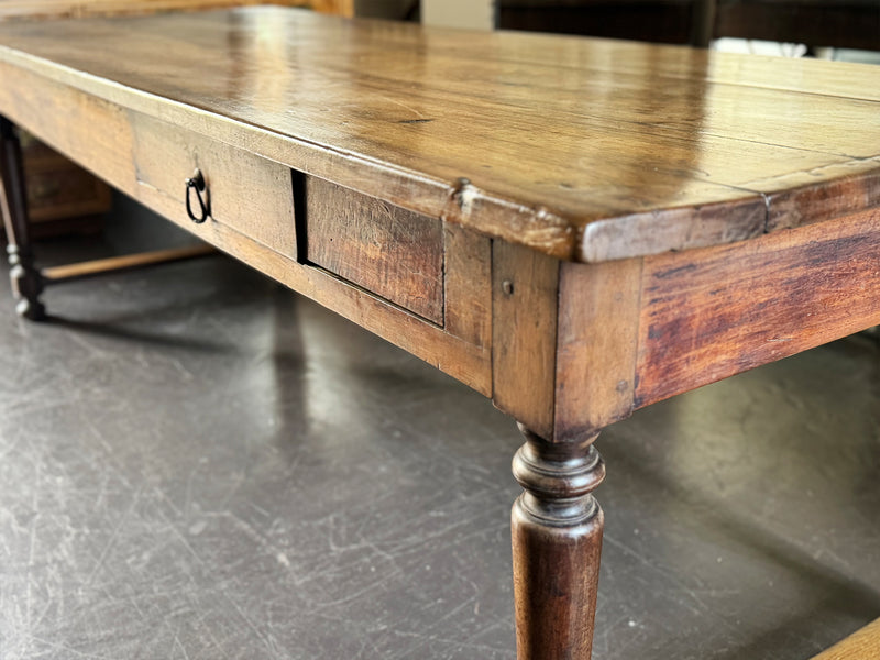 A Late 19th C Walnut Dining Table of Beautiful Colour with Secret Drawer