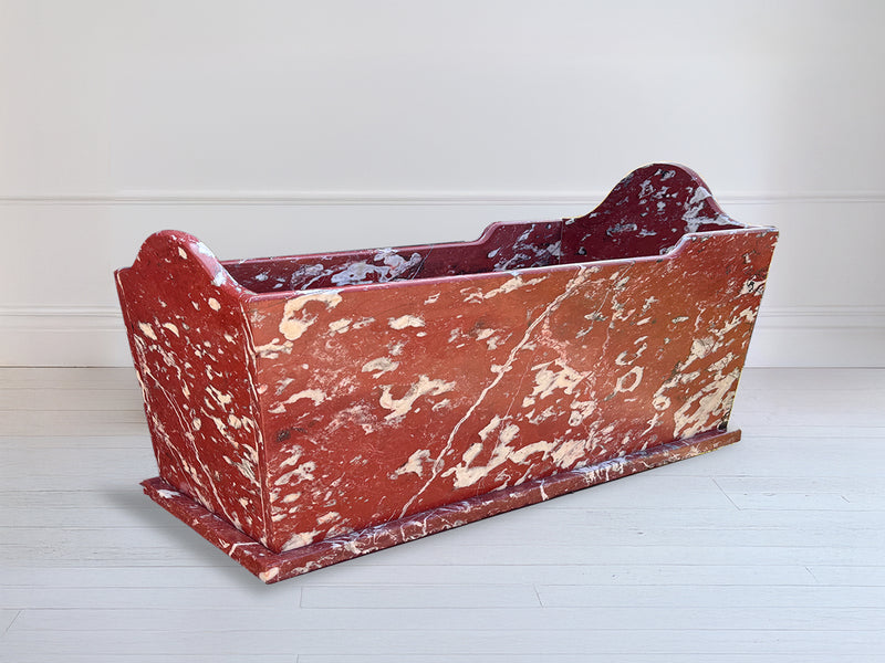 A Rare 19th C French 'Belgian Rouge' Marble Bath