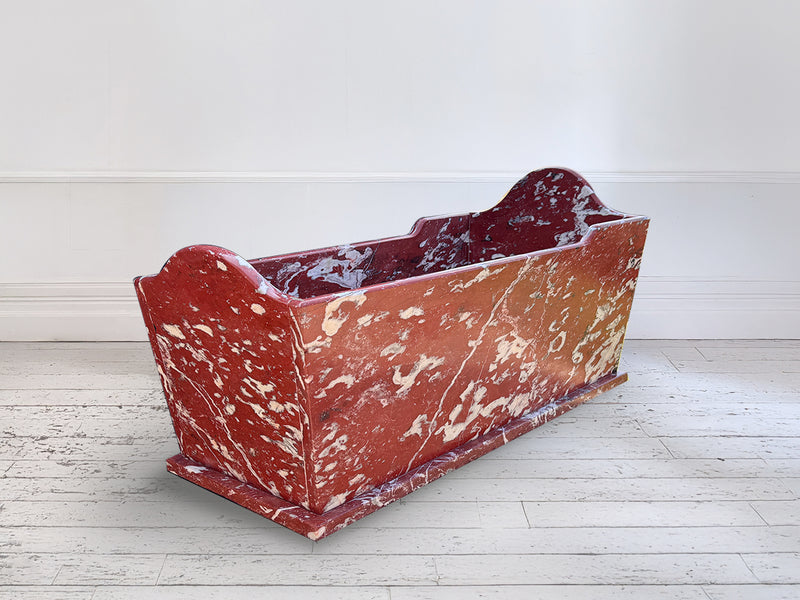 A Rare 19th C French 'Belgian Rouge' Marble Bath