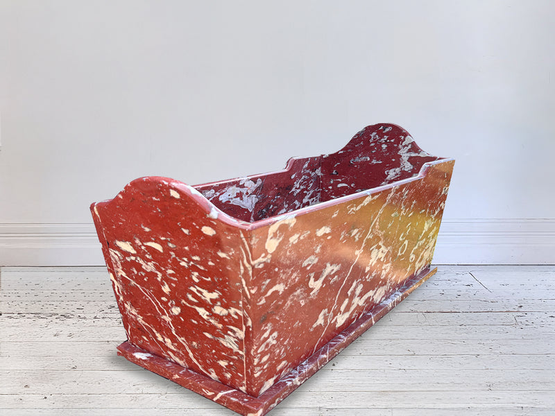 A Rare 19th C French 'Belgian Rouge' Marble Bath