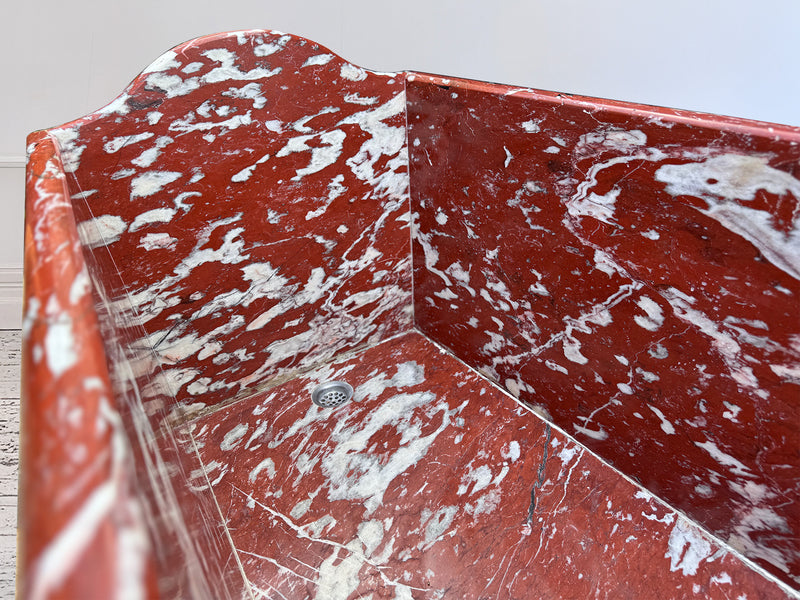 A Rare 19th C French 'Belgian Rouge' Marble Bath