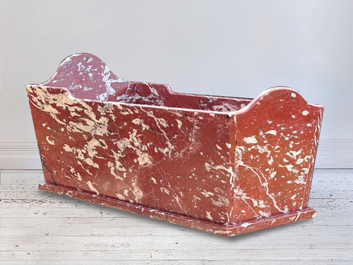 A Rare 19th C French 'Belgian Rouge' Marble Bath