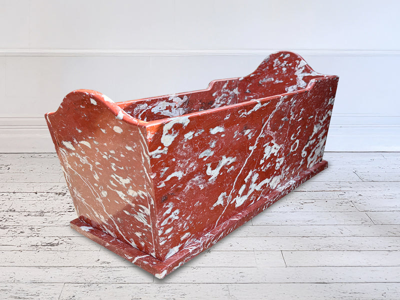 A Rare 19th C French 'Belgian Rouge' Marble Bath