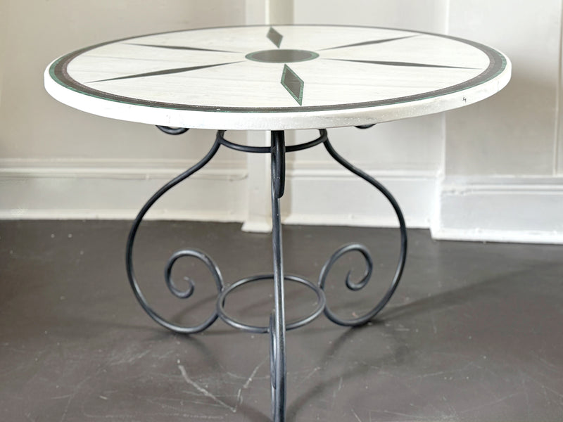 A 19th C Round Marble Top Centre Table with Malachite, Welsh Slate & Porphyry Inlay