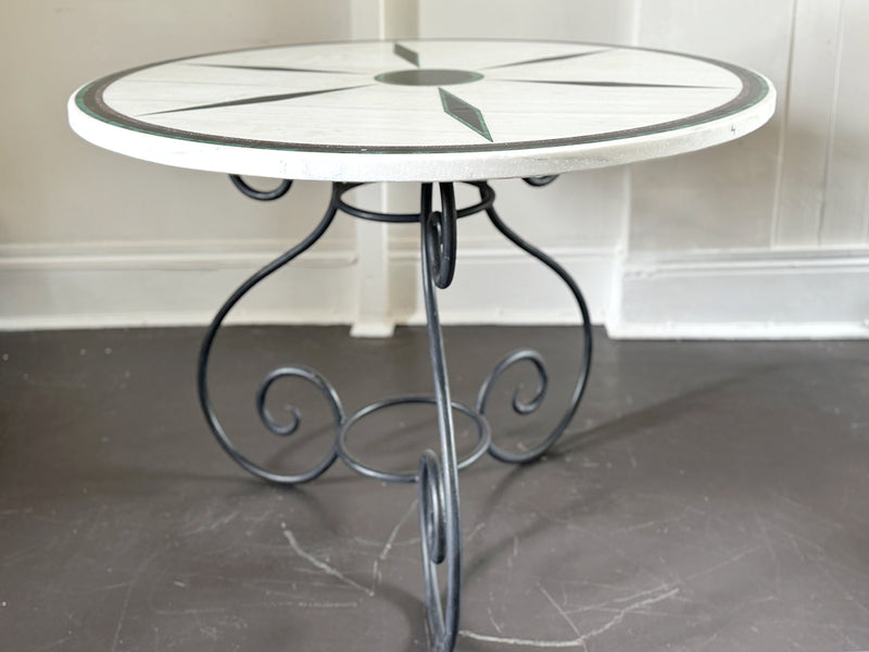 A 19th C Round Marble Top Centre Table with Malachite, Welsh Slate & Porphyry Inlay