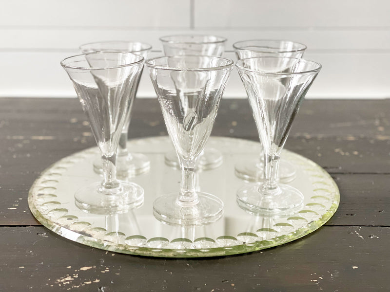 A Set of 6 Antique French Wine Glasses