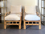 A Pair of 1960's French Bamboo Armchairs