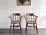 A Pair of Late 19th C Captain's Smokers Chairs