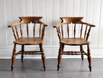 A Pair of Late 19th C Captain's Smokers Chairs