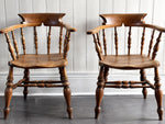 A Pair of Late 19th C Captain's Smokers Chairs