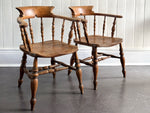 A Pair of Late 19th C Captain's Smokers Chairs