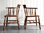 A Pair of Late 19th C Captain's Smokers Chairs