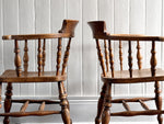 A Pair of Late 19th C Captain's Smokers Chairs