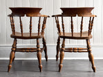 A Pair of Late 19th C Captain's Smokers Chairs