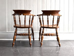 A Pair of Late 19th C Captain's Smokers Chairs