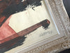 A Vintage French Abstract Red & Black Abstract Artwork in Montparnasse Frame