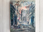 An Abstract Oil on Canvas of Porte St Martin by EV Weinmann
