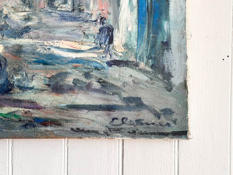 An Abstract Oil on Canvas of Porte St Martin by EV Weinmann