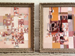 A 1950's Abstract Pale Pink Acrylic on Card in Montparnasse Frame II