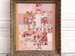 A 1950's Abstract Pale Pink Acrylic on Card in Montparnasse Frame II