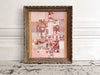 A 1950's Abstract Pale Pink Acrylic on Card in Montparnasse Frame II