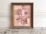 A 1950's Abstract Pale Pink Acrylic on Card in Montparnasse Frame II