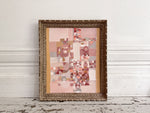 A 1950's Abstract Pale Pink Acrylic on Card in Montparnasse Frame II