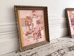 A 1950's Abstract Pale Pink Acrylic on Card in Montparnasse Frame II