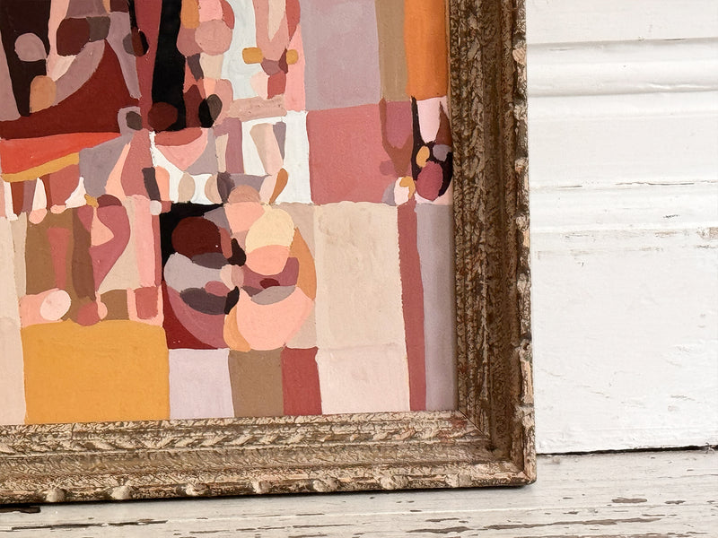A 1950's Abstract Acrylic on Card in Montparnasse Frame III