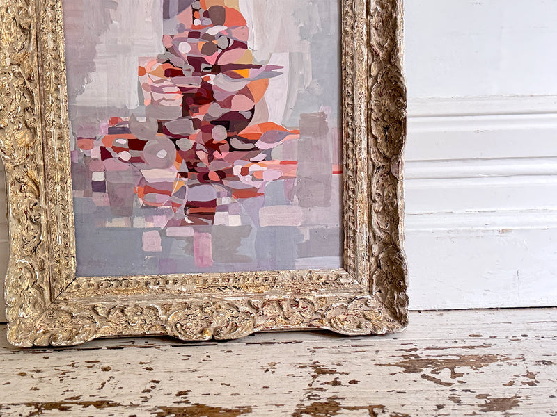 A 1950's Abstract Acrylic on Card in Montparnasse Frame I