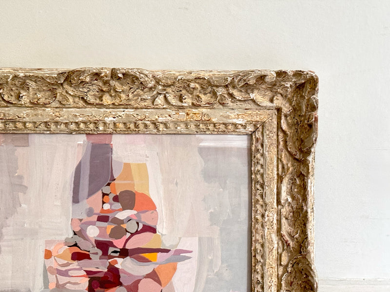 A 1950's Abstract Acrylic on Card in Montparnasse Frame I