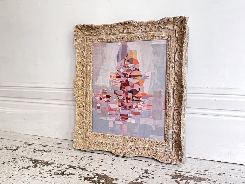 A 1950's Abstract Acrylic on Card in Montparnasse Frame I