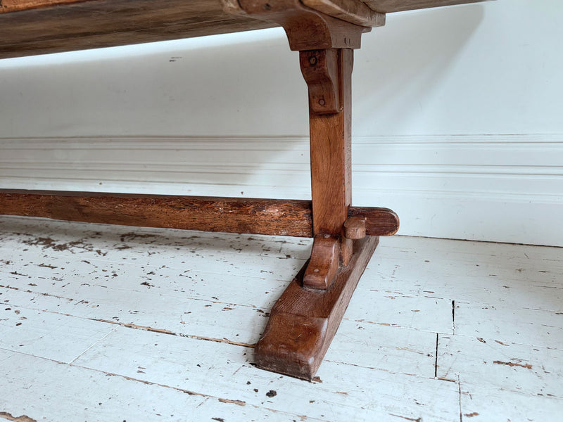 A Late 18th C/Early 19th C English Oak Trestle Table