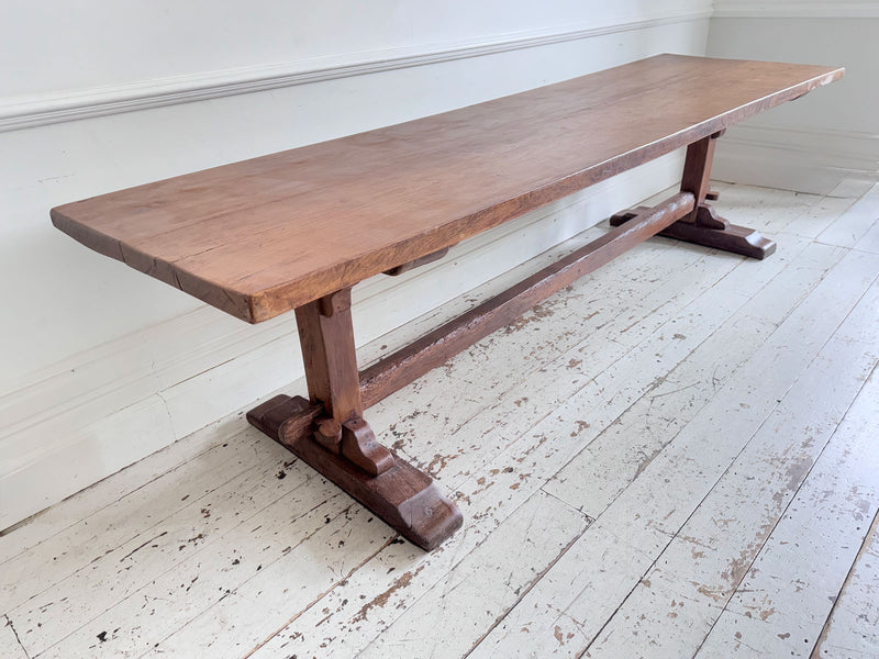 A Late 18th C/Early 19th C English Oak Trestle Table