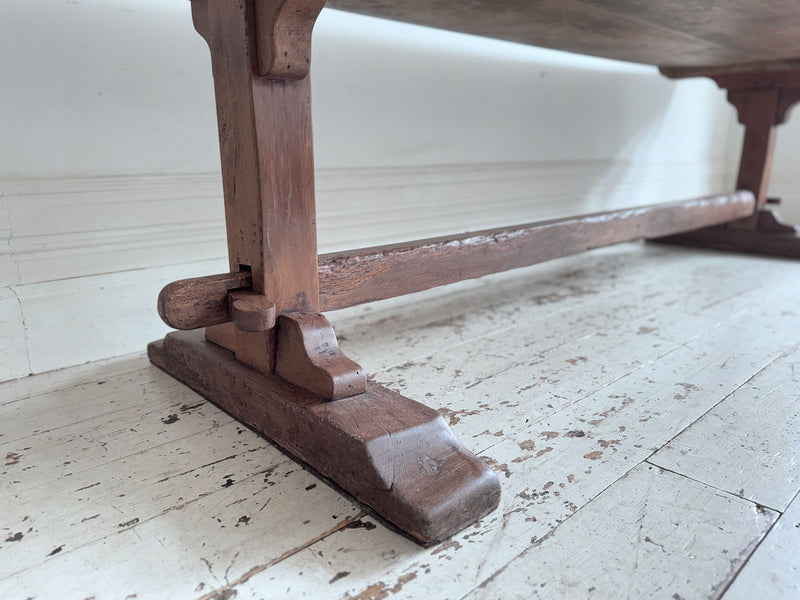 A Late 18th C/Early 19th C English Oak Trestle Table